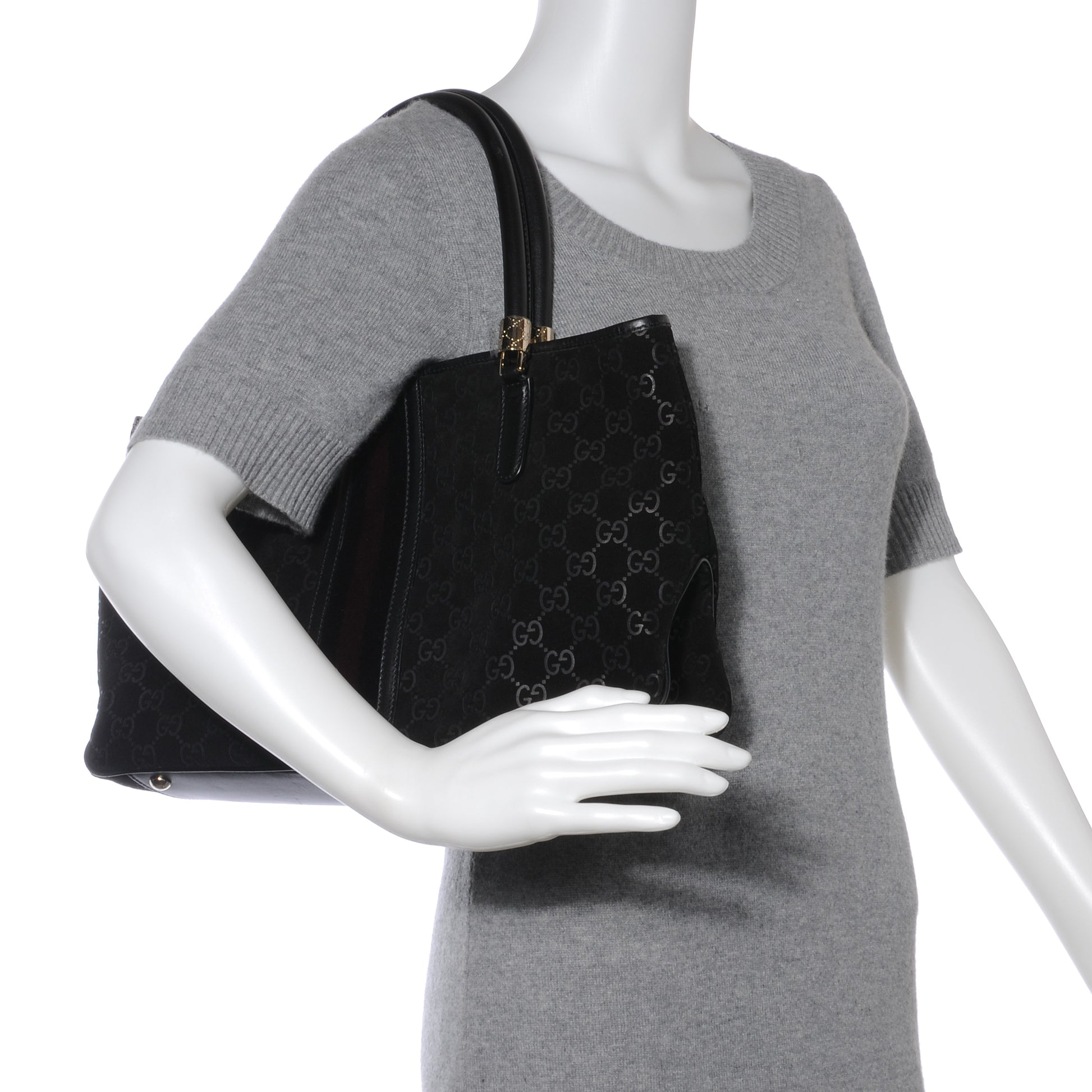 Gucci Guccissima Suede Tote Black 2 of 8
