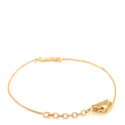 Saint Laurent Brass Monogram Charm Bracelet 3 of 4