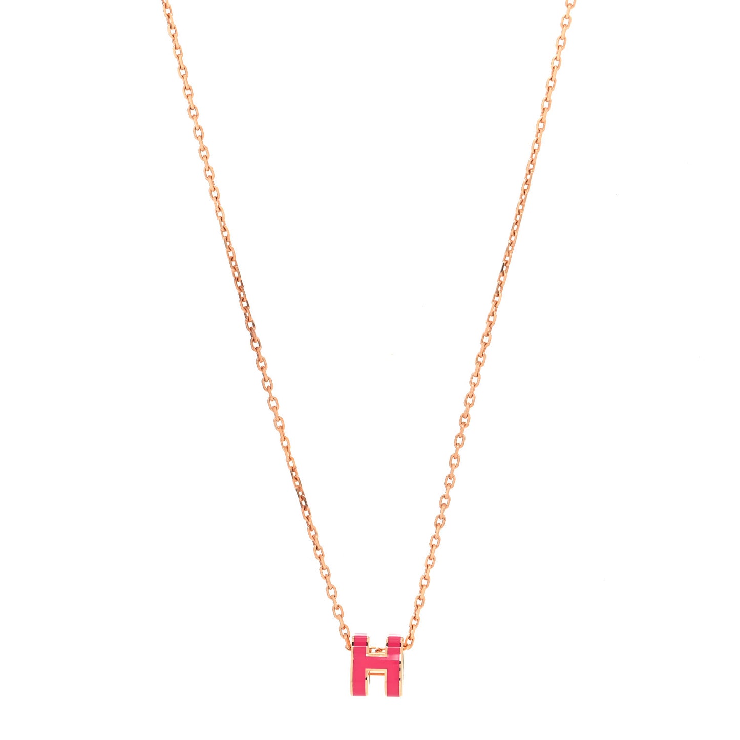 Lacquered Rose Gold Mini Pop H Pendant Necklace Rose Extreme