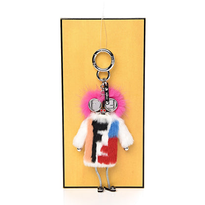 Fendi Rabbit Mink Fox Fur F is Fendi Teen Witch Bag Charm White Multicolor 3 of 3