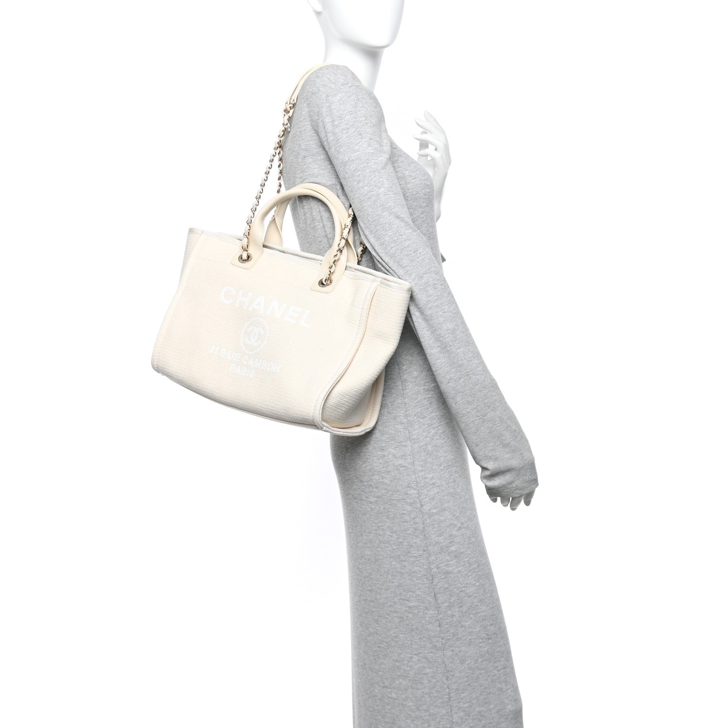 Chanel Mixed Fibers Small Deauville Tote White 2 of 11