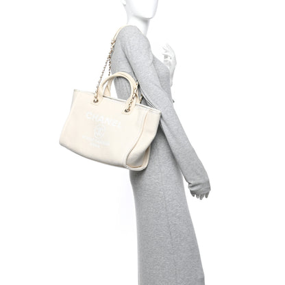 Chanel Mixed Fibers Small Deauville Tote White 2 of 11