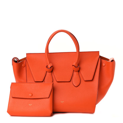 Celine Crisped Calfskin Small Tie Knot Tote Bright Orange 1 of 11