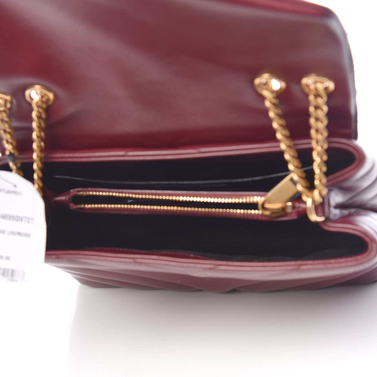 Calfskin Y Quilted Monogram Small Loulou Chain Satchel Dark Legion Red