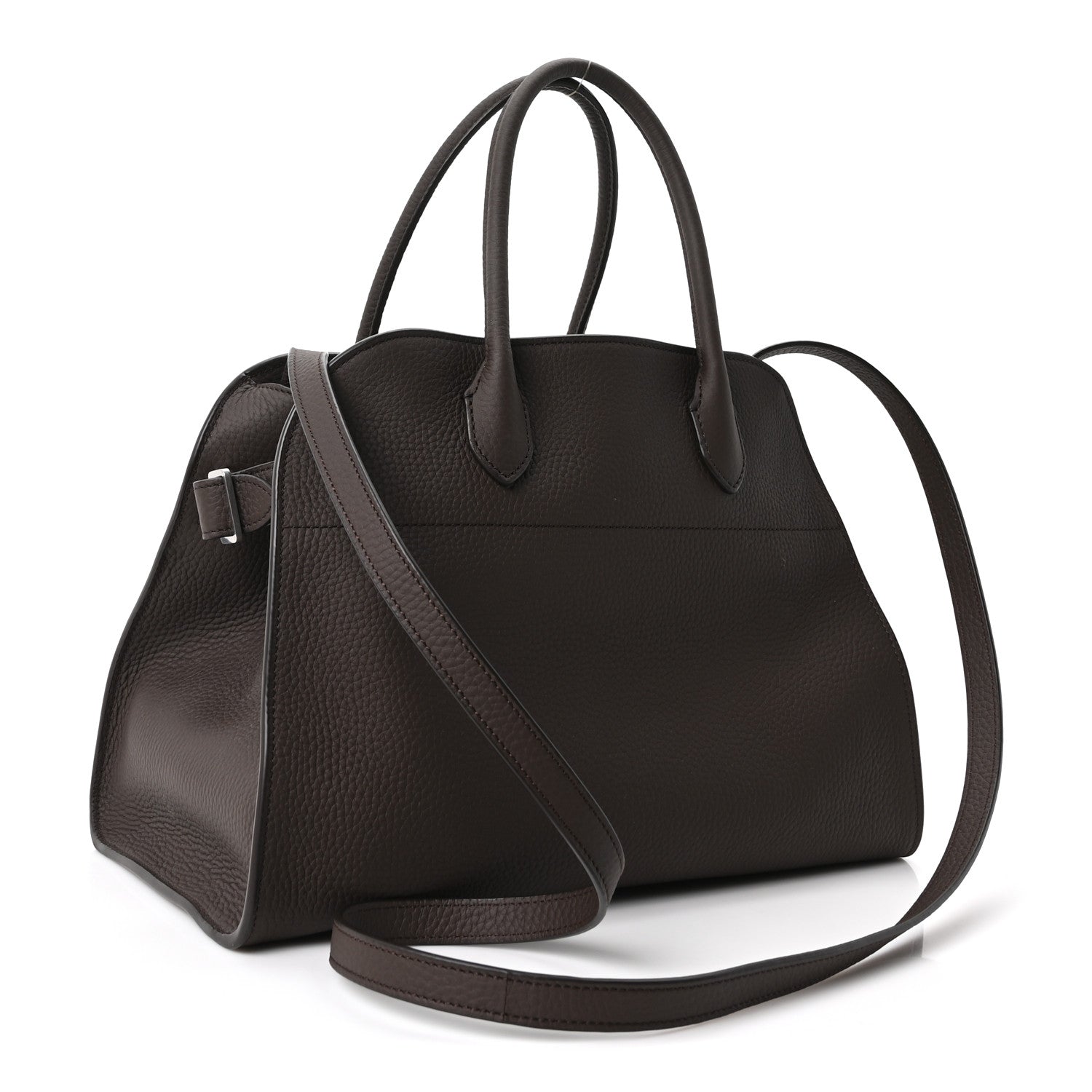 The Row Matte Grained Calfskin Soft Margaux 12 Deep Brown 3 of 9