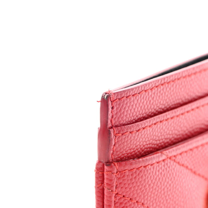 Saint Laurent Grain De Poudre Matelasse Chevron Monogram Credit Card Case New Red 9 of 14