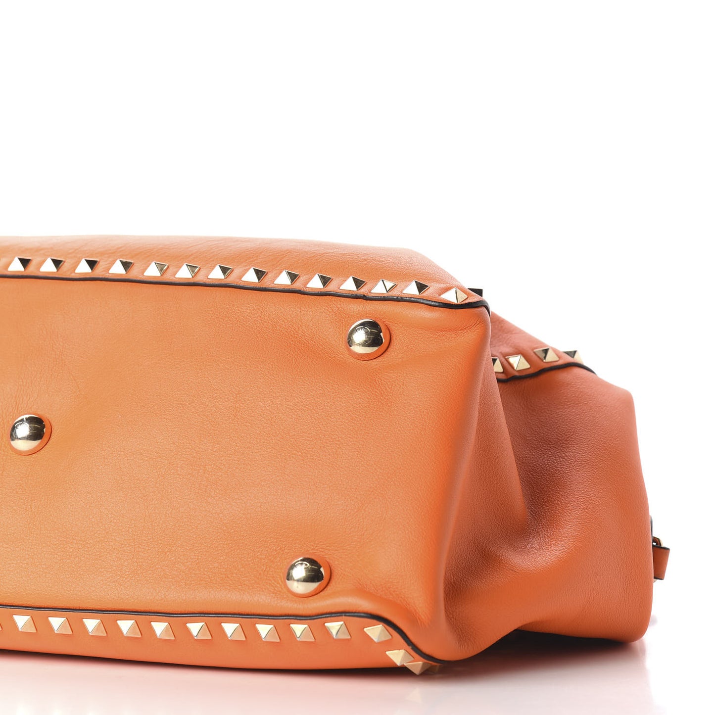 Vitello Medium Rockstud Tote Orange Fluo