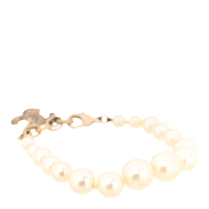 Chanel Graduated Pearl Crystal CC Bracelet Gold 3 of 5