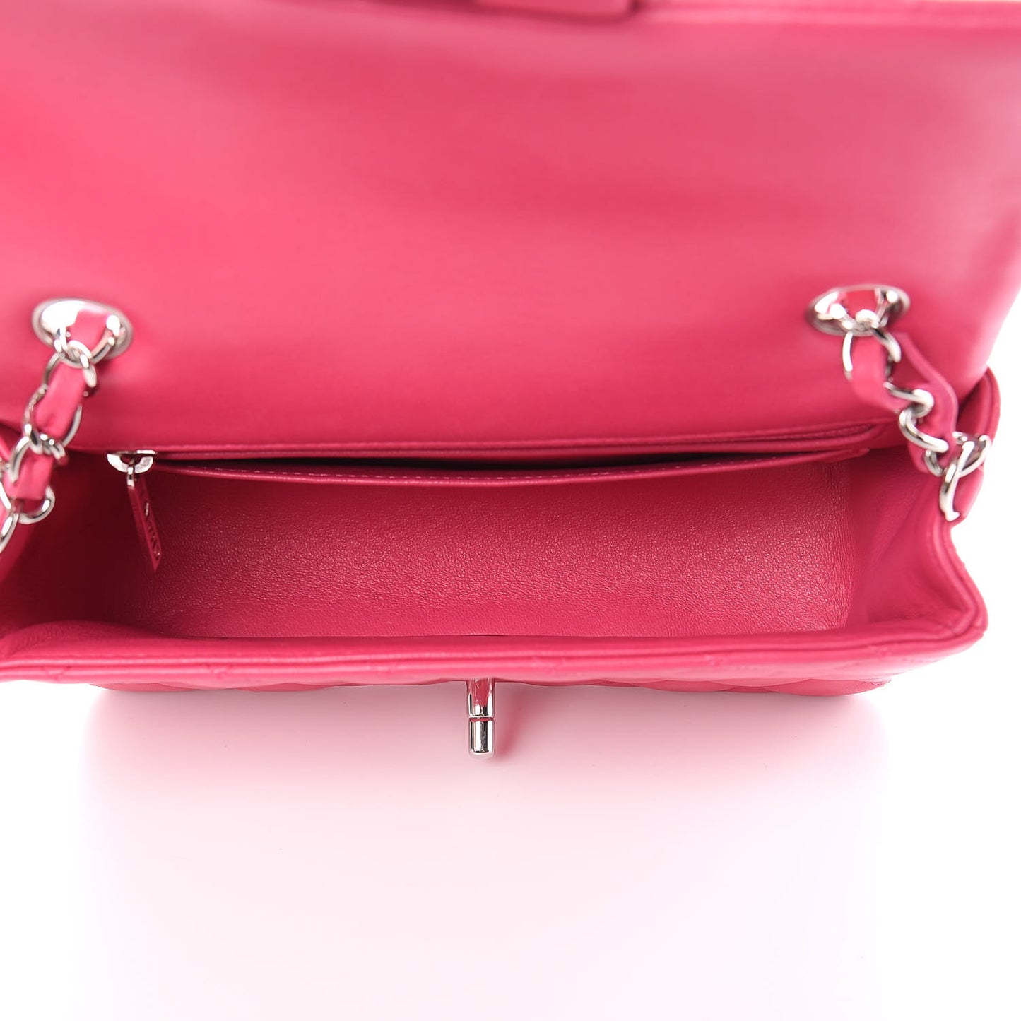 Lambskin Quilted Mini Rectangular Flap Dark Pink