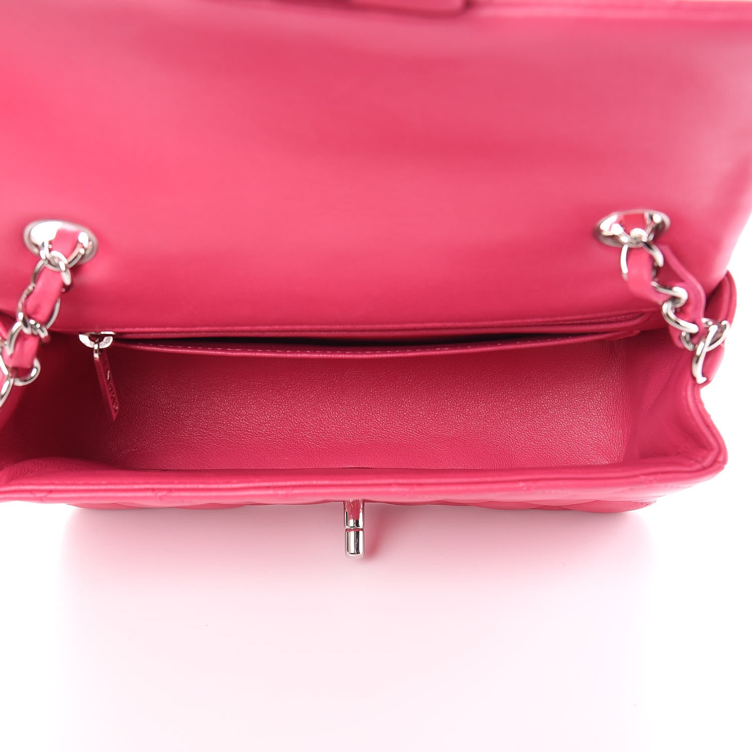 Chanel Lambskin Quilted Mini Rectangular Flap Dark Pink 5 of 14