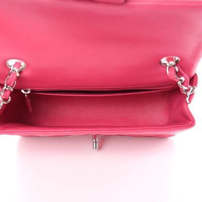Chanel Lambskin Quilted Mini Rectangular Flap Dark Pink 5 of 14