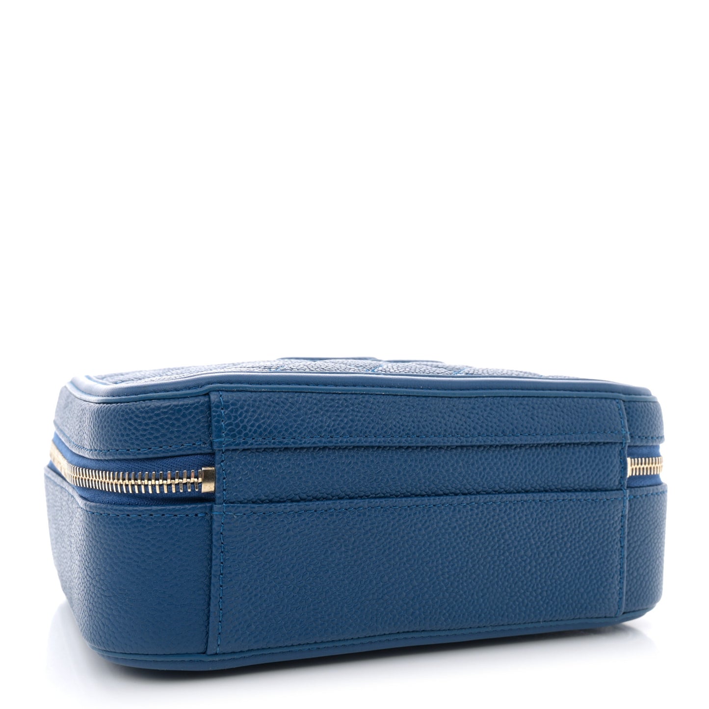 Caviar Quilted Medium CC Filigree Vanity Case Dark Blue