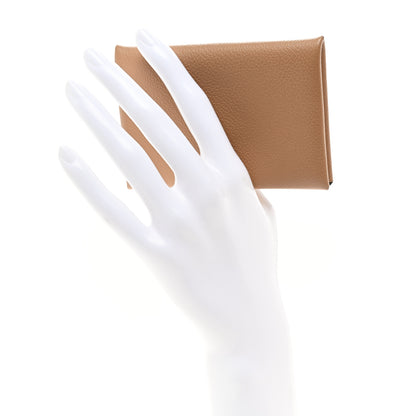 Hermes Evercolor Calvi Card Case Chai 2 of 8