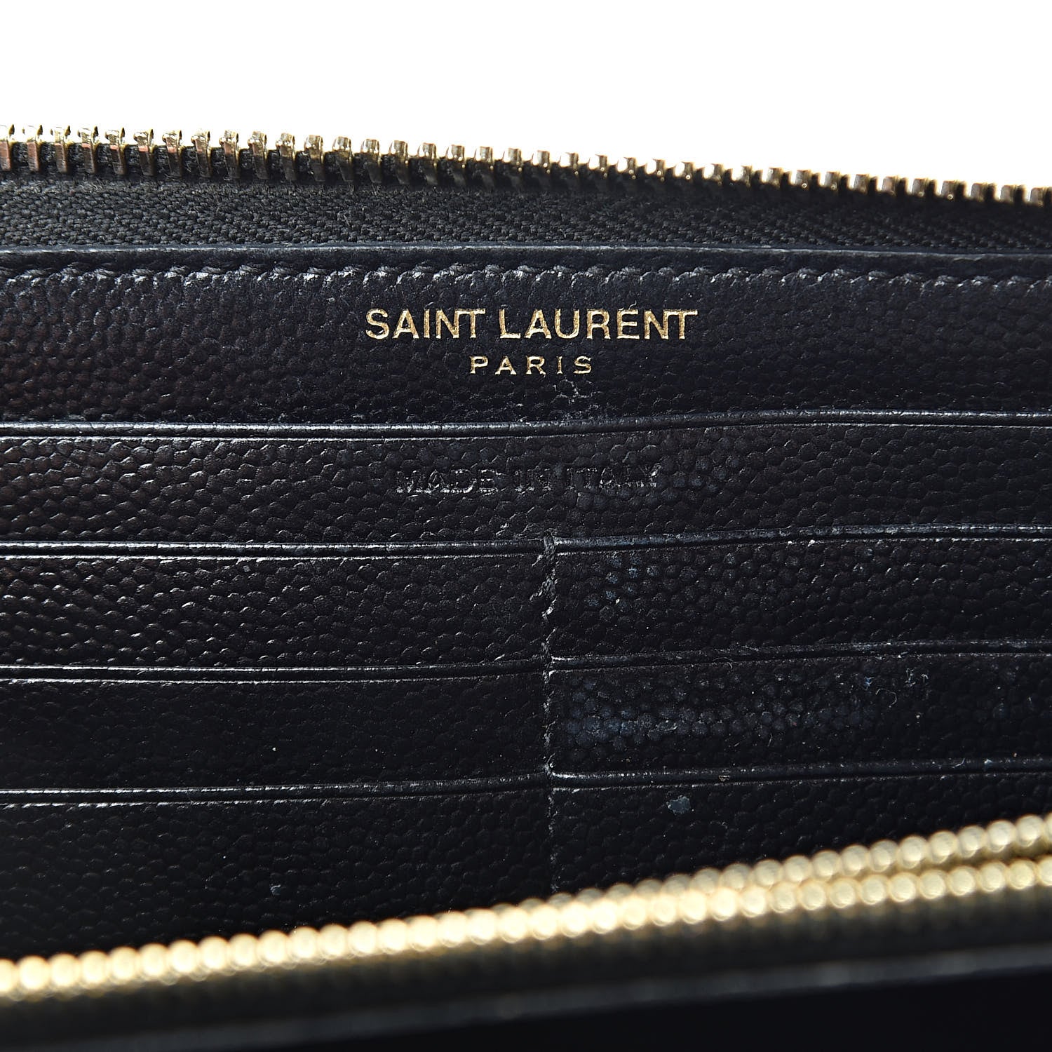 Saint Laurent Grain De Poudre Matelasse Chevron Monogram Zip Around Wallet Grey 6 of 17