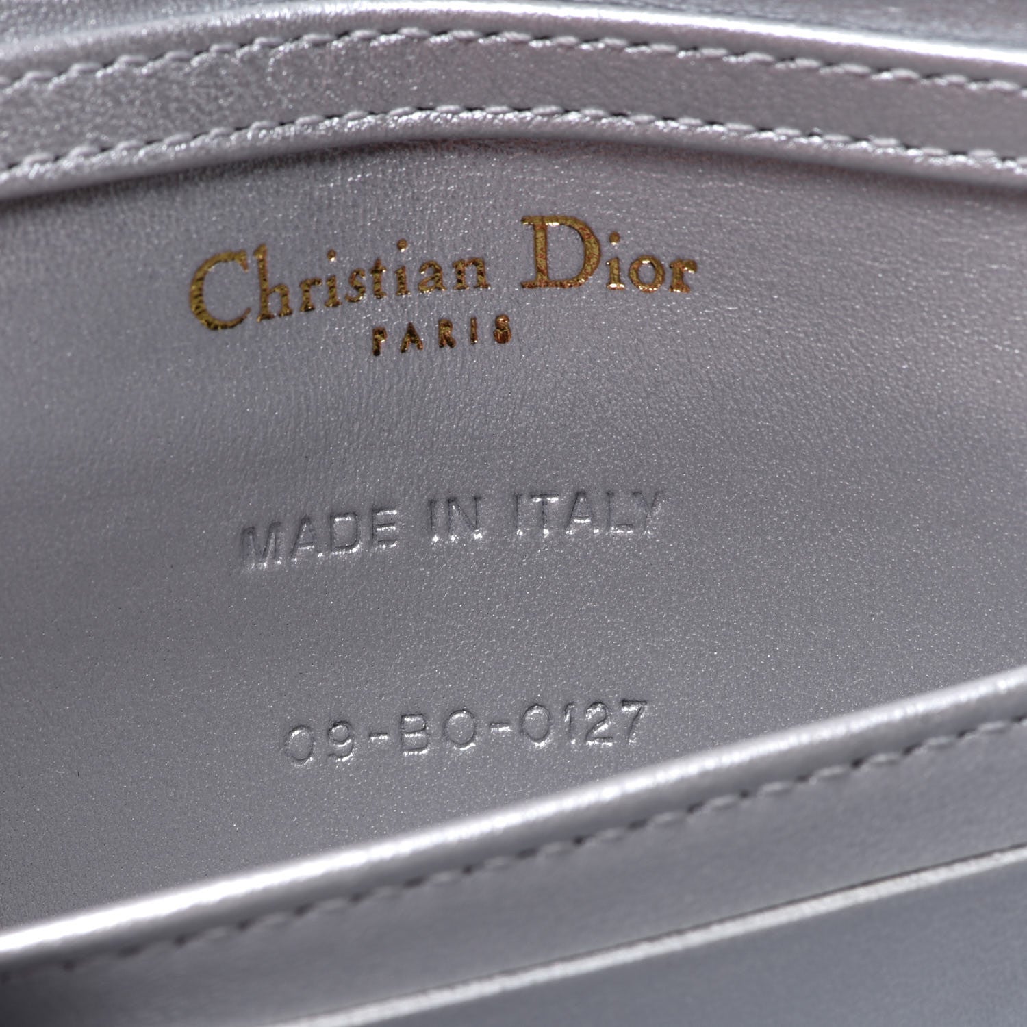 Christian Dior Metallic Grained Calfskin Baby Diorama Flap Bag Silver 6 of 8