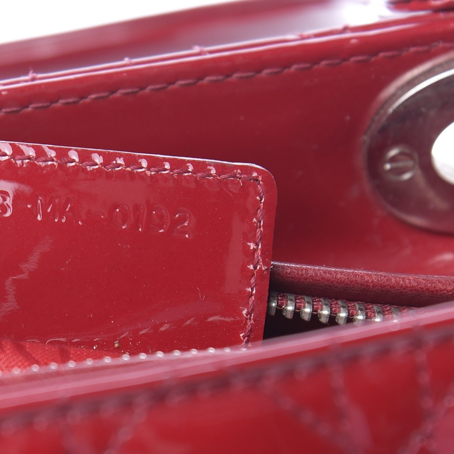 Christian Dior Patent Cannage Medium Lady Dior Red 7 of 11