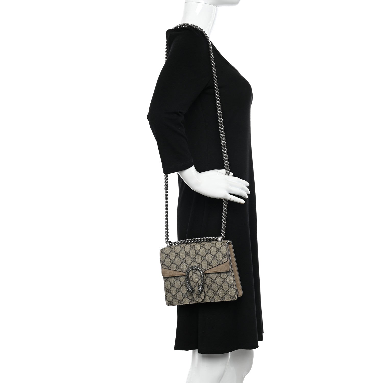 Gucci GG Supreme Monogram Mini Dionysus Shoulder Bag Taupe 2 of 14