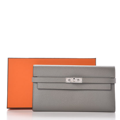 Hermes Epsom Kelly Longue Wallet Gris Mouette 8 of 8