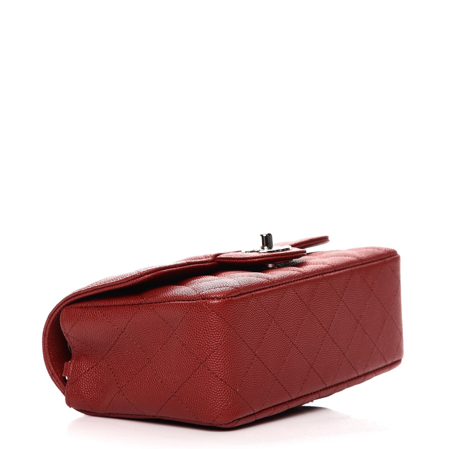Caviar Quilted Mini Rectangular Flap Red