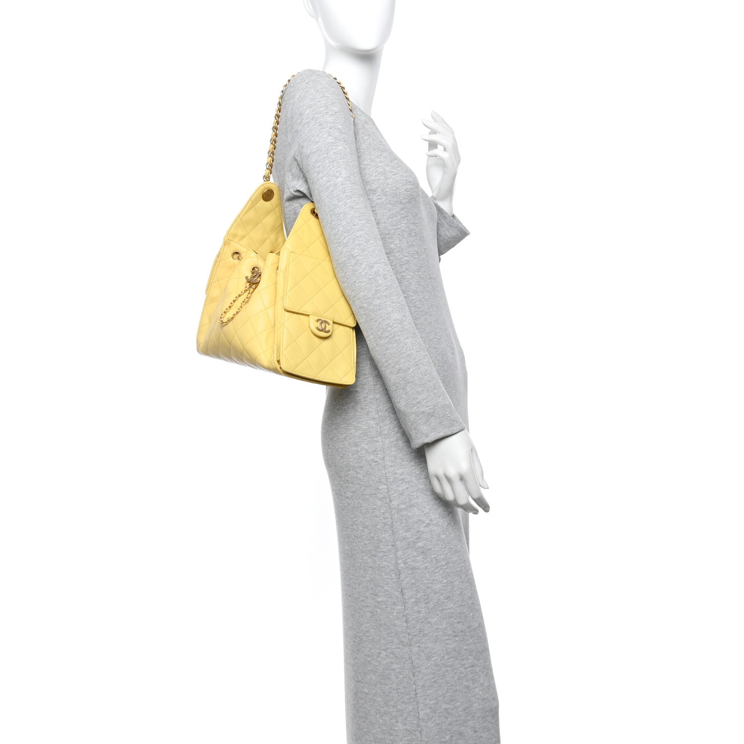 Chanel Caviar Quilted Small Chanel 25 Handbag Light Yellow 2 of 11