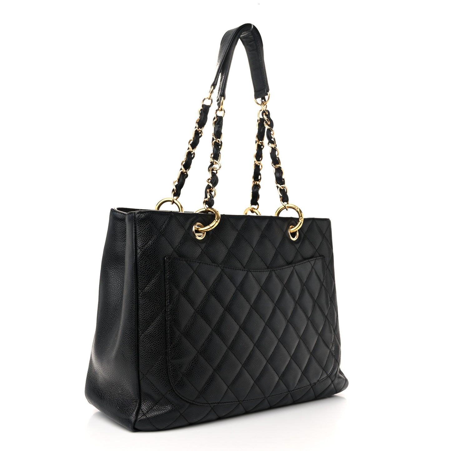 Caviar Quilted Grand Shopping Tote GST Black