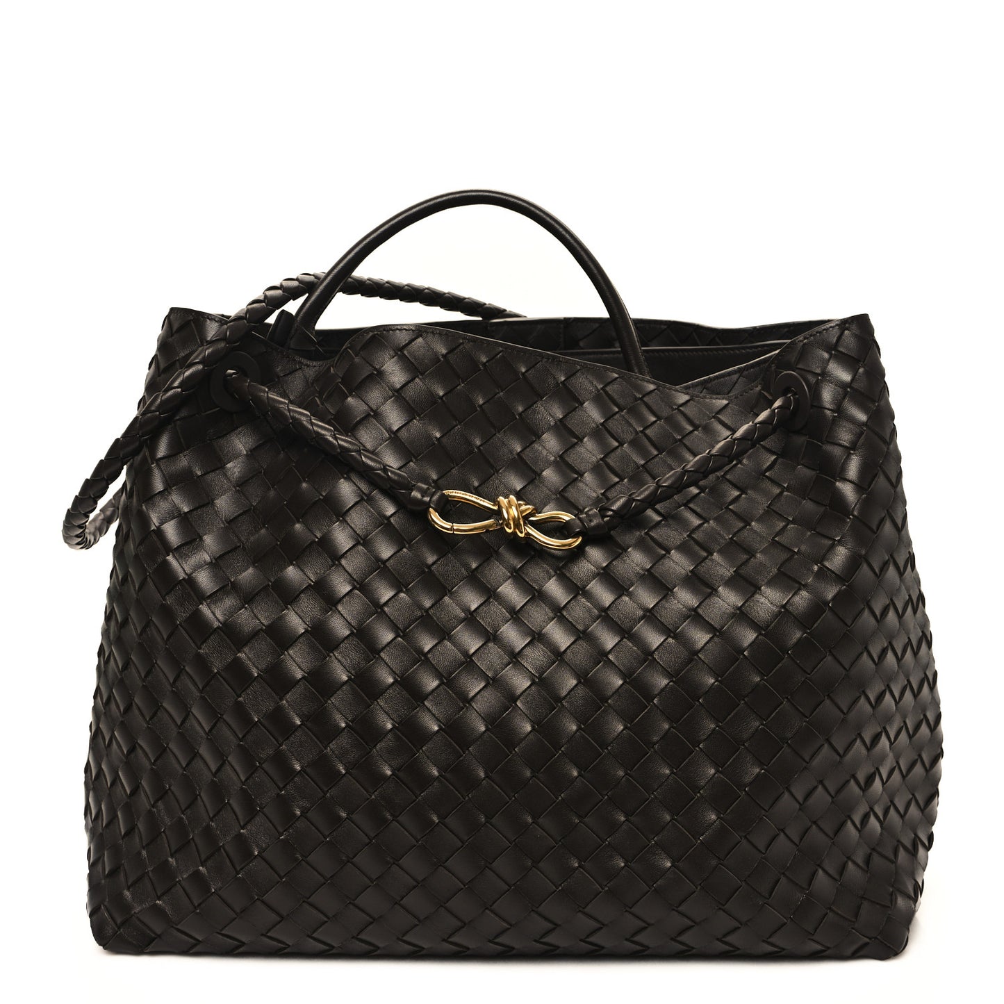 Nappa Intrecciato Large Andiamo Shoulder Bag Fondant