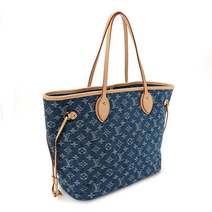 Louis Vuitton Monogram Denim Neo Neverfull MM Blue 3 of 9