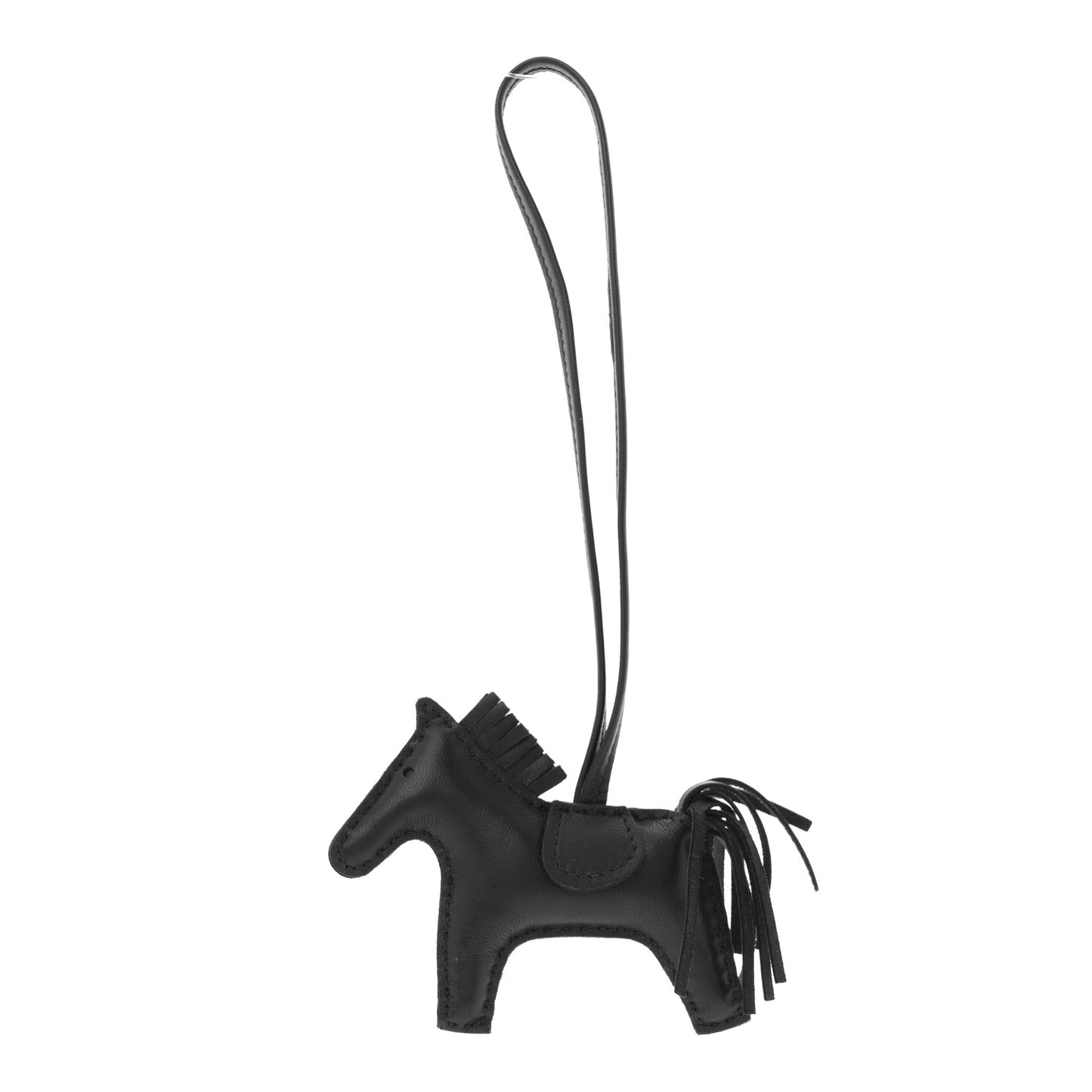 Milo Lambskin Grigri Rodeo Horse Bag Charm PM So Black