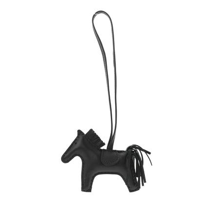 Hermes Milo Lambskin Grigri Rodeo Horse Bag Charm PM So Black 1 of 5