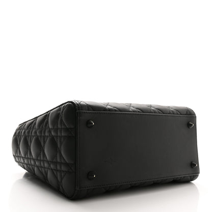 Christian Dior Ultra Matte Calfskin Cannage Medium Lady Dior Black 4 of 10