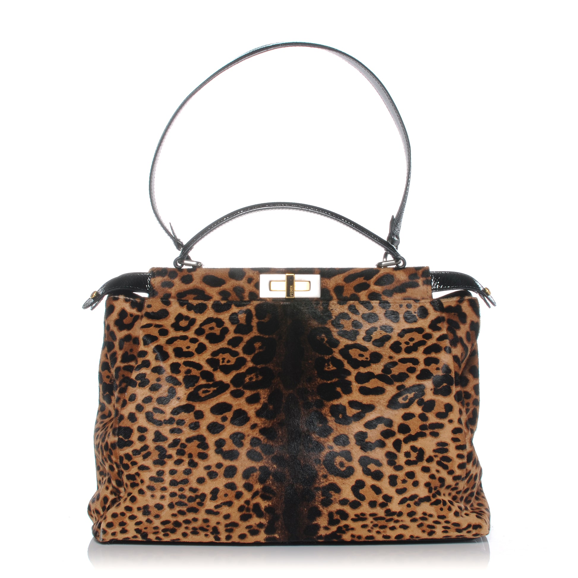 Fendi Calf Hair Leopard Print Large Peekaboo Tote 1 of 7