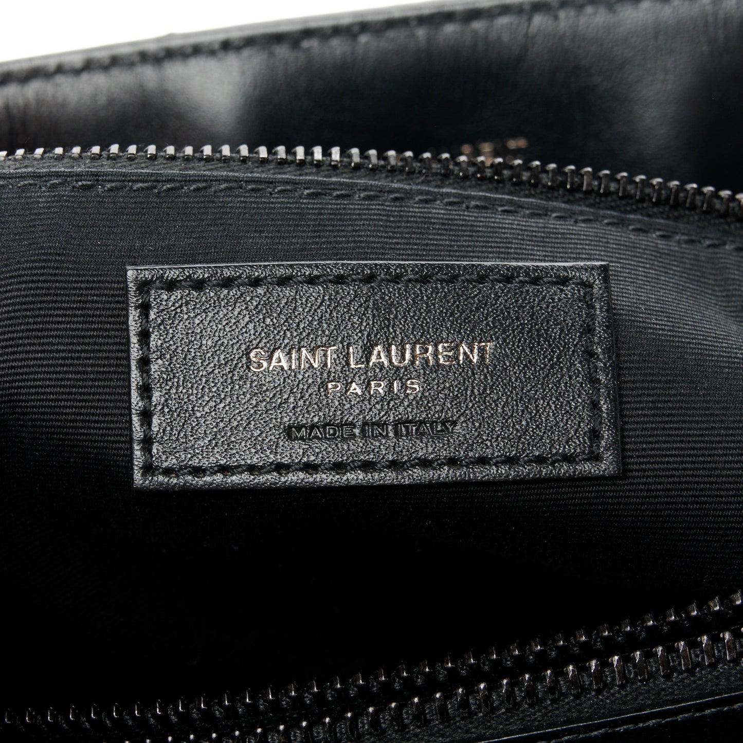 Calfskin Y Quilted Monogram Monochrome Large Loulou Chain Satchel Black