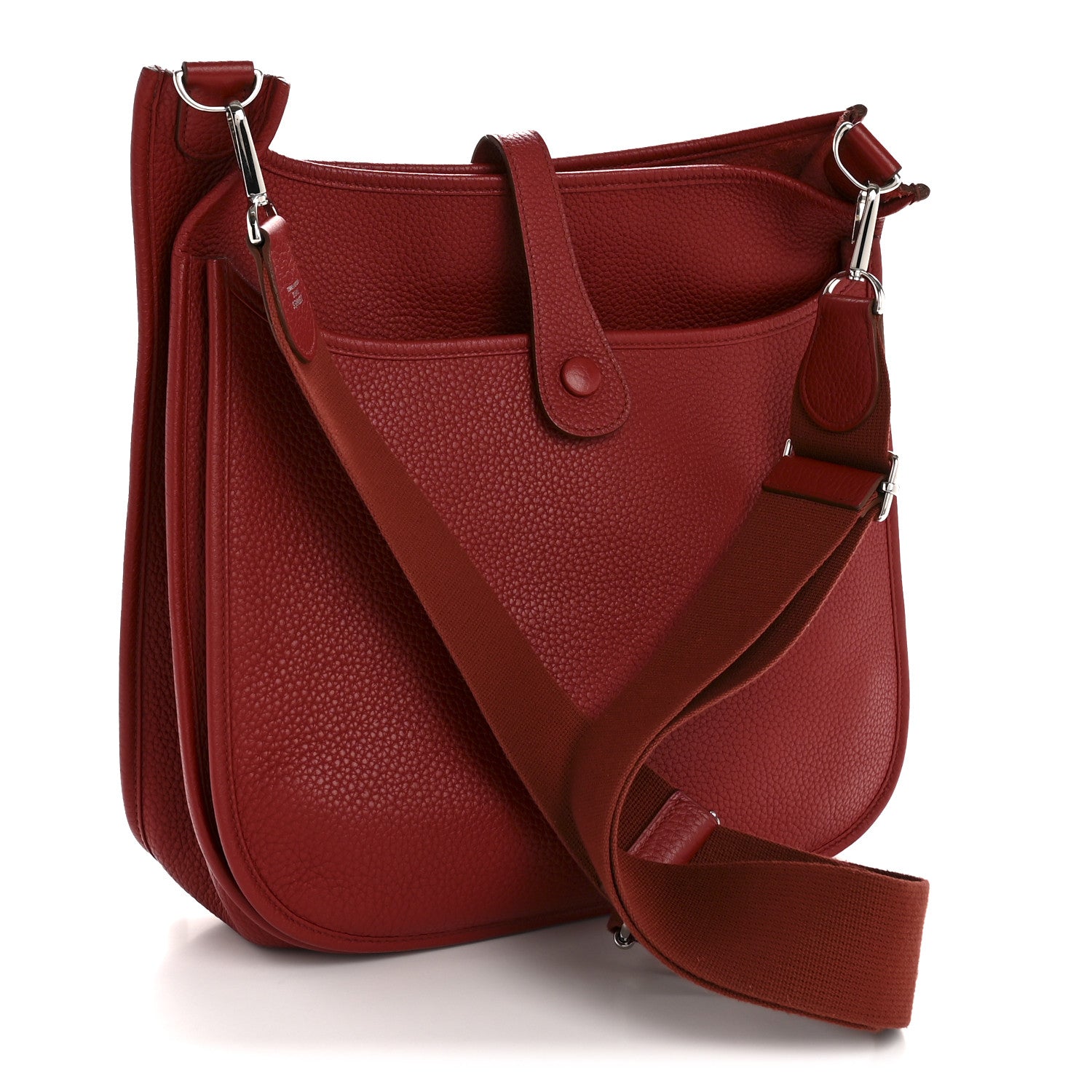 Hermes Taurillon Clemence EVELYNE III GM Rouge Garance 3 of 13
