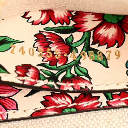 Gucci Calfskin Matelasse Diagonal Brit Roses Print Mini Interlocking G Heart Shoulder Bag  White Multicolor 9 of 12