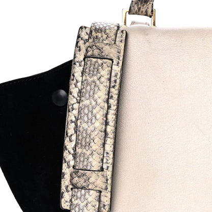 Celine Calfskin Suede Whipsnake Medium Trapeze Black White 8 of 18