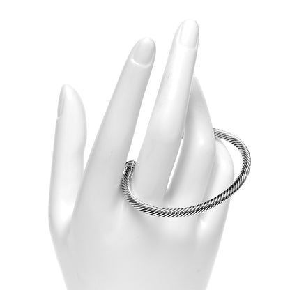 David Yurman Sterling Silver 18K Yellow Gold 4mm Cable Classics Bracelet 2 of 5