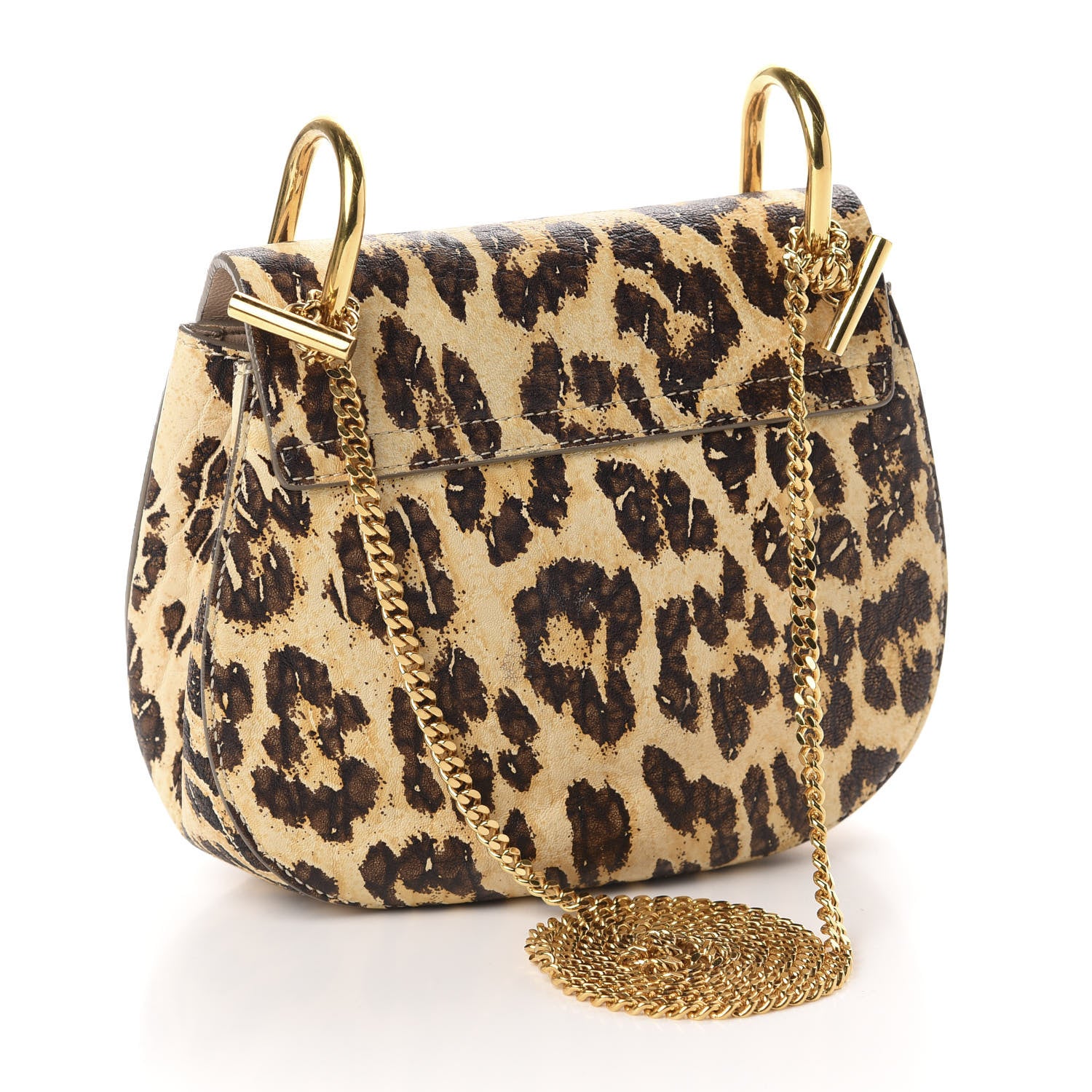 Chloe Calfskin Leopard Print Mini Drew Shoulder Bag 3 of 9