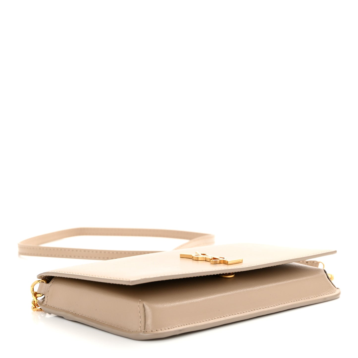 Grained Calfskin Monogram Phone Holder Crossbody Beige
