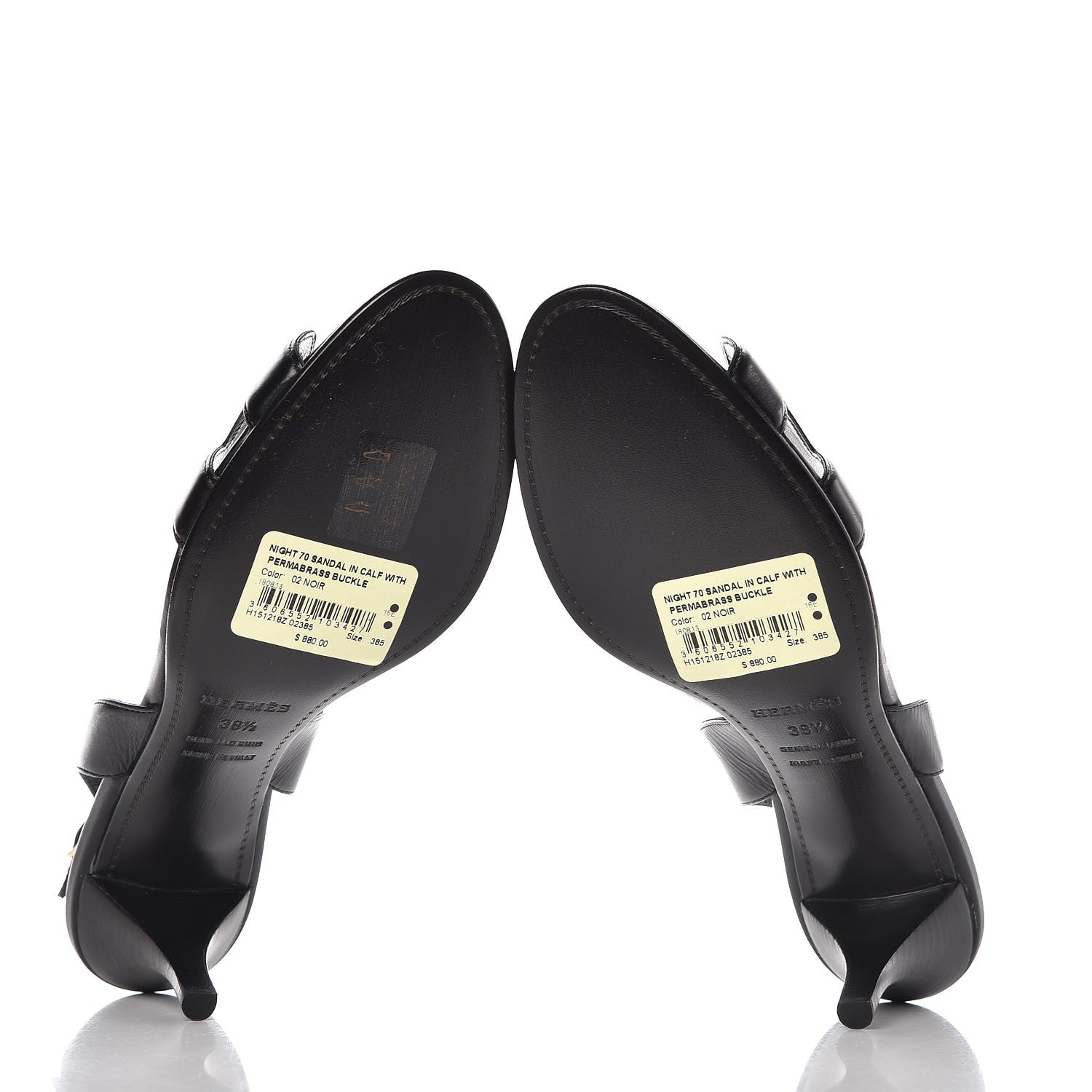 Hermes Calfskin Night 70 Slingback Sandals 38.5 Black 5 of 8