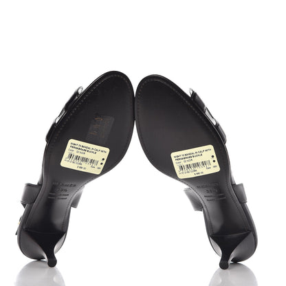 Hermes Calfskin Night 70 Slingback Sandals 38.5 Black 5 of 8