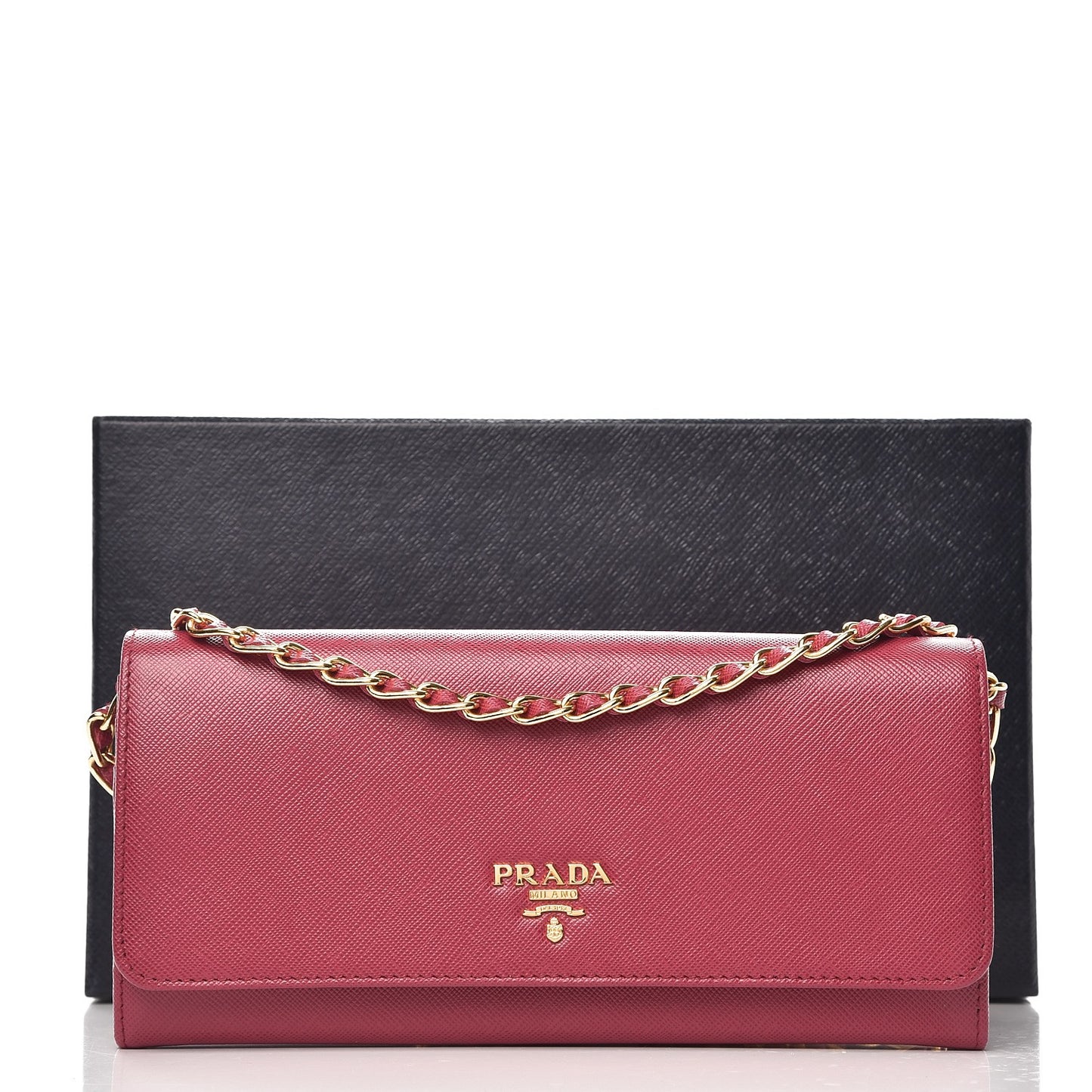 Saffiano Metal Oro Chain Wallet Ibisco