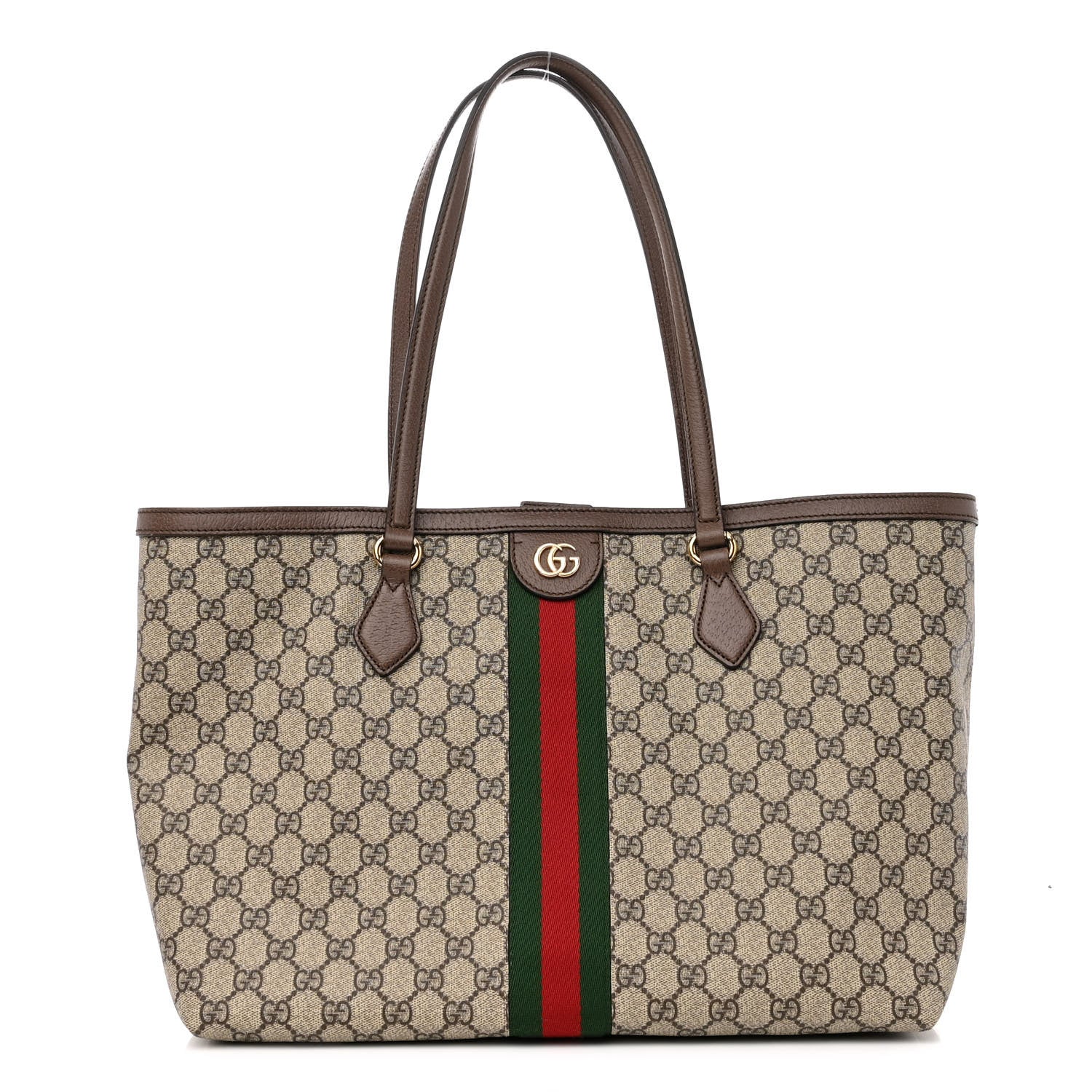 Gucci GG Supreme Monogram Medium Ophidia Shopping Tote Brown 1 of 9