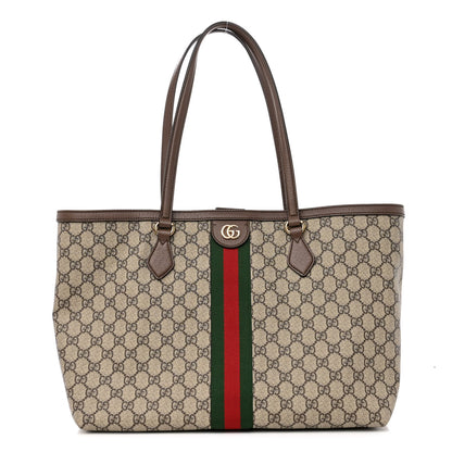 Gucci GG Supreme Monogram Medium Ophidia Shopping Tote Brown 1 of 9