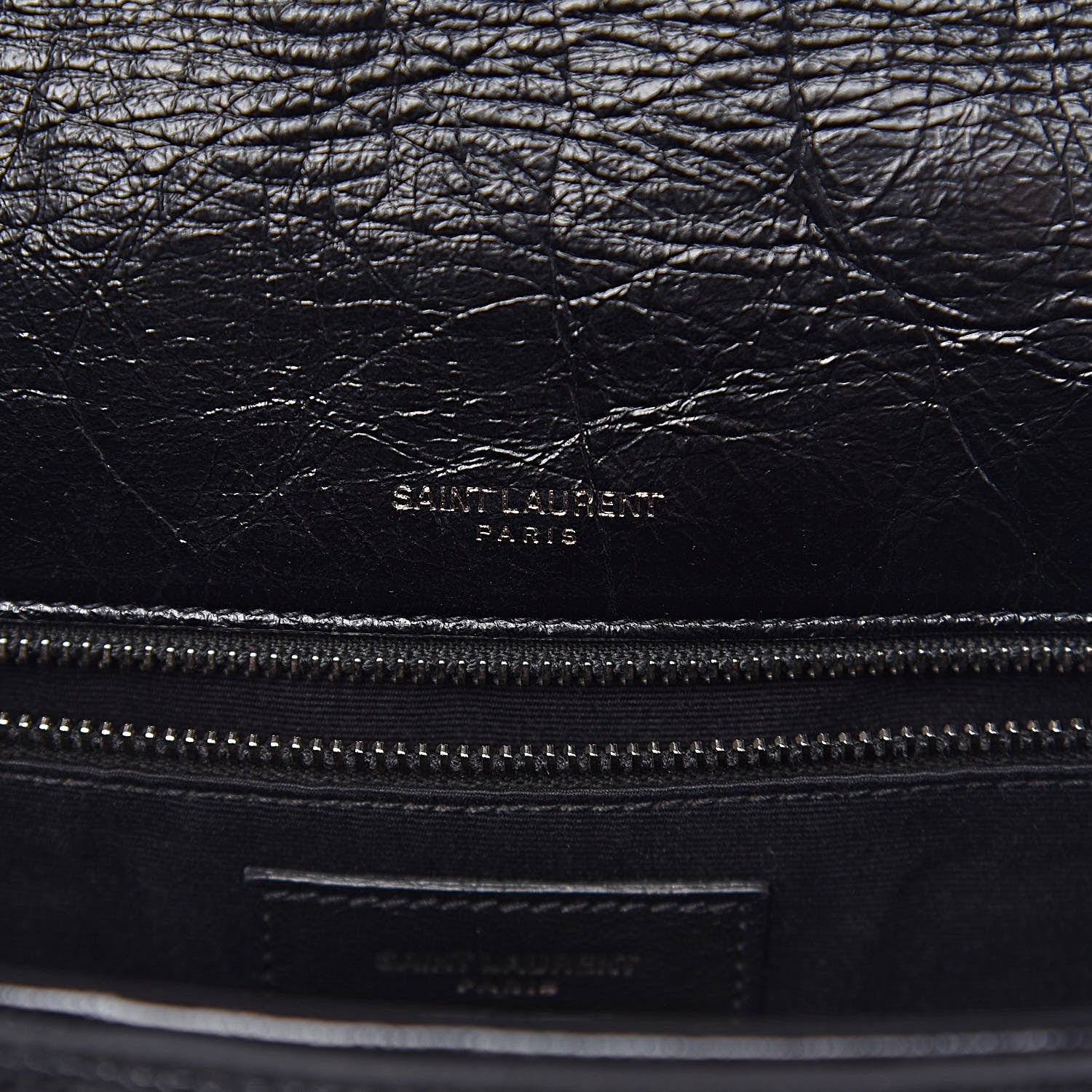 Saint Laurent Crinkled Calfskin Matelasse Monogram Medium Niki Chain Satchel Black 6 of 10