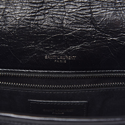 Saint Laurent Crinkled Calfskin Matelasse Monogram Medium Niki Chain Satchel Black 6 of 10