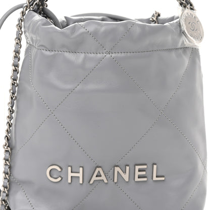 Chanel Shiny Calfskin Quilted Mini Chanel 22 Grey 8 of 11