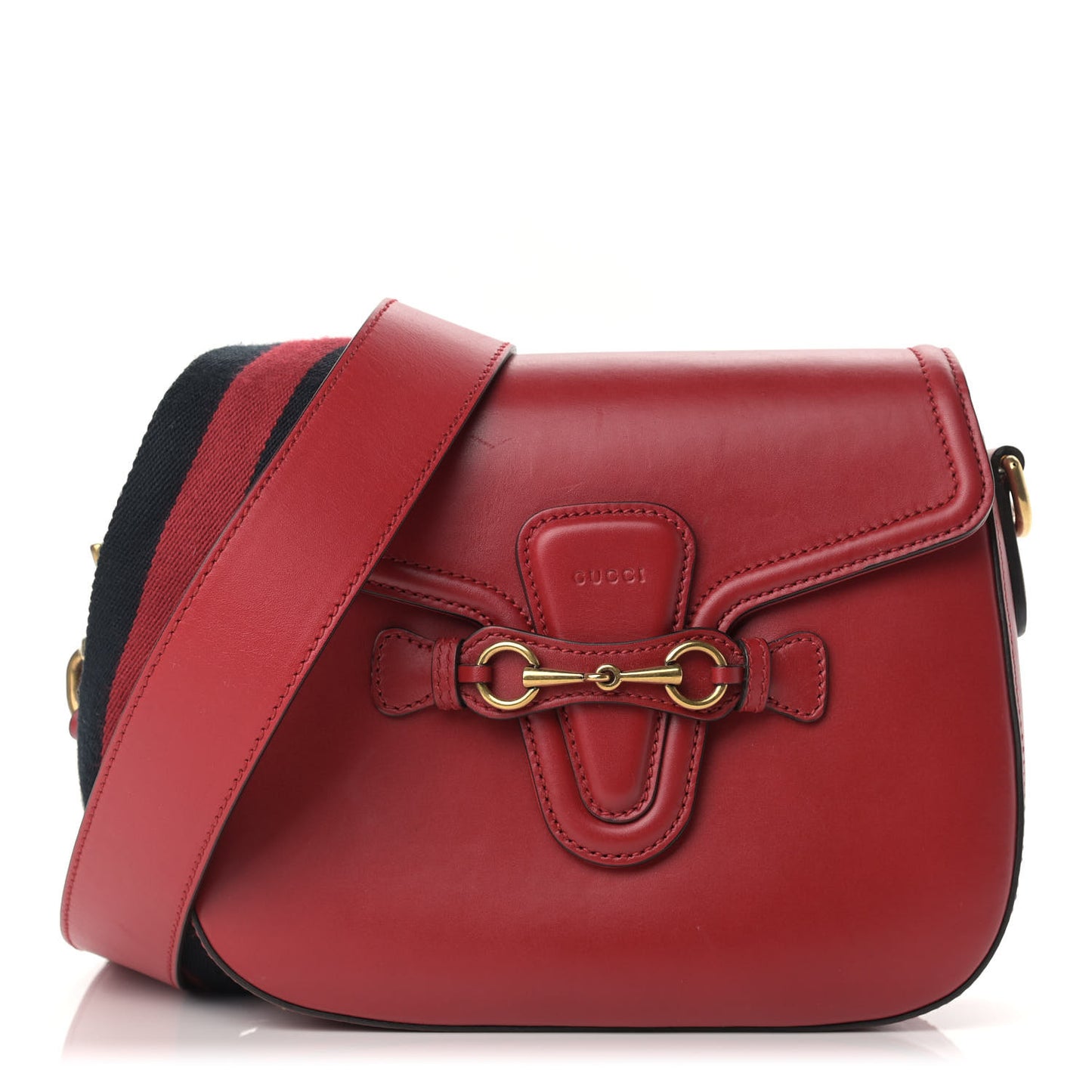 Ruinart Calfskin Medium Lady Web Shoulder Bag Hibiscus Red