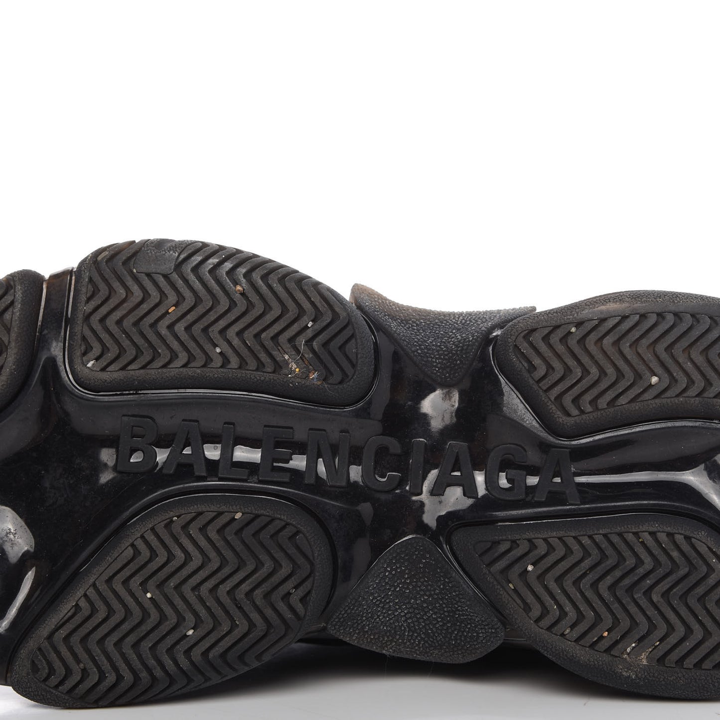 Fabric Mesh Clear Sole Mens Triple S Sneakers 40 Black
