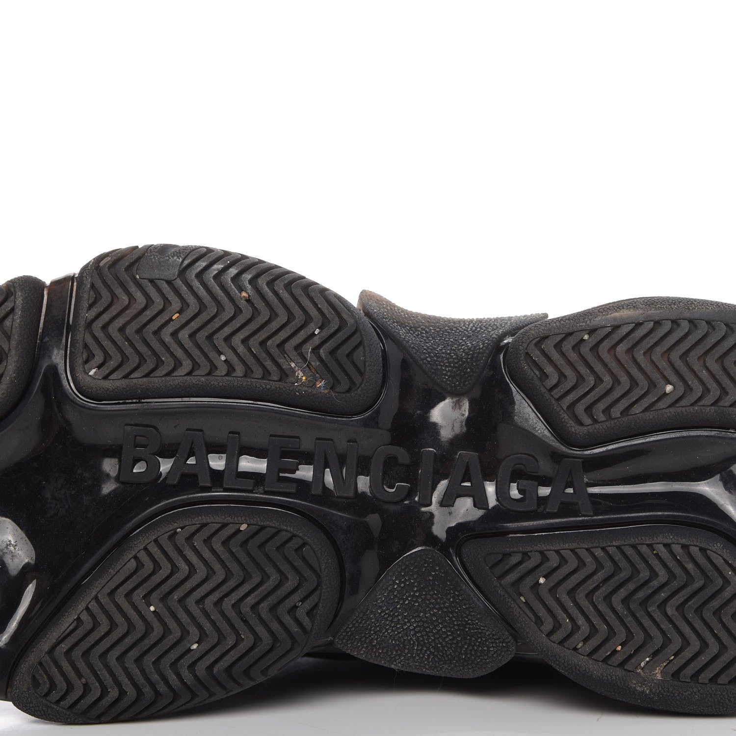 Balenciaga Fabric Mesh Clear Sole Mens Triple S Sneakers 40 Black 8 of 9