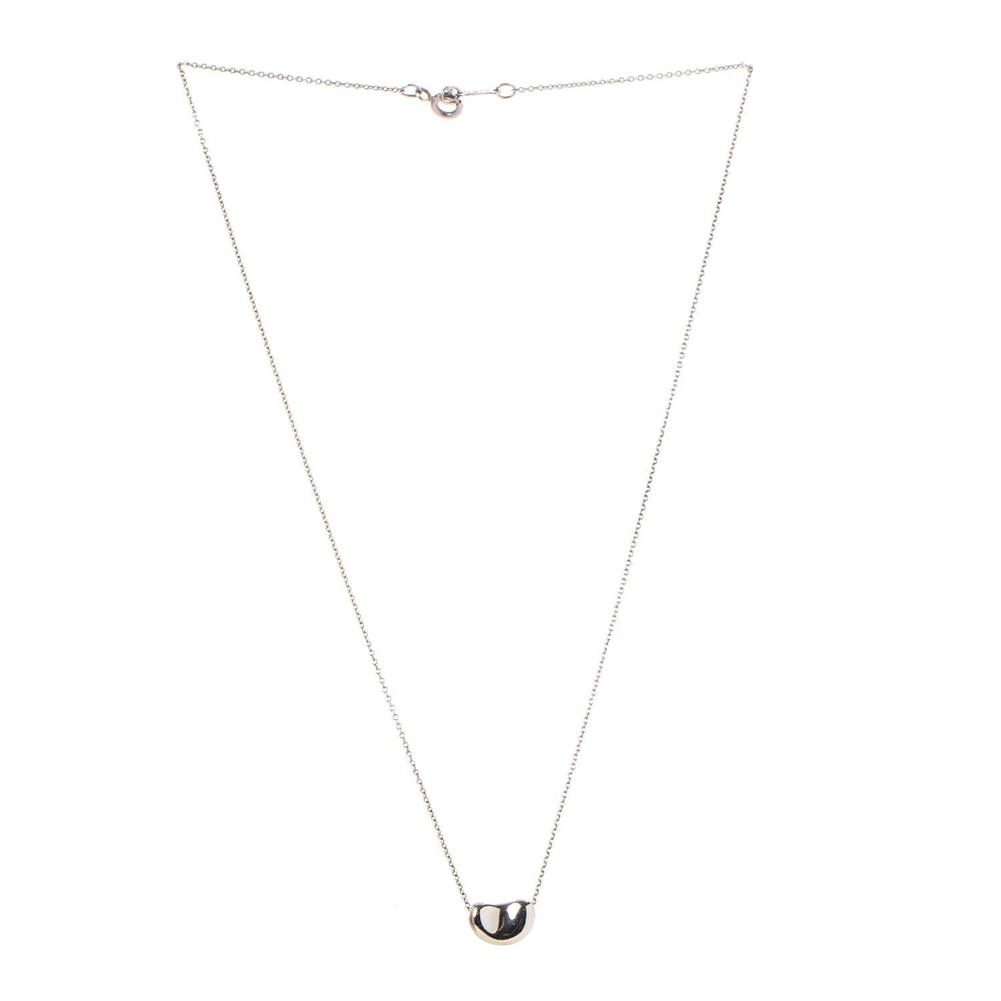 Sterling Silver 12mm Elsa Peretti Bean Pendant Necklace